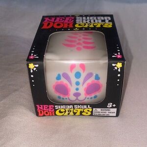 Nee Doh Sugar Skull Cats Toy -Pink New